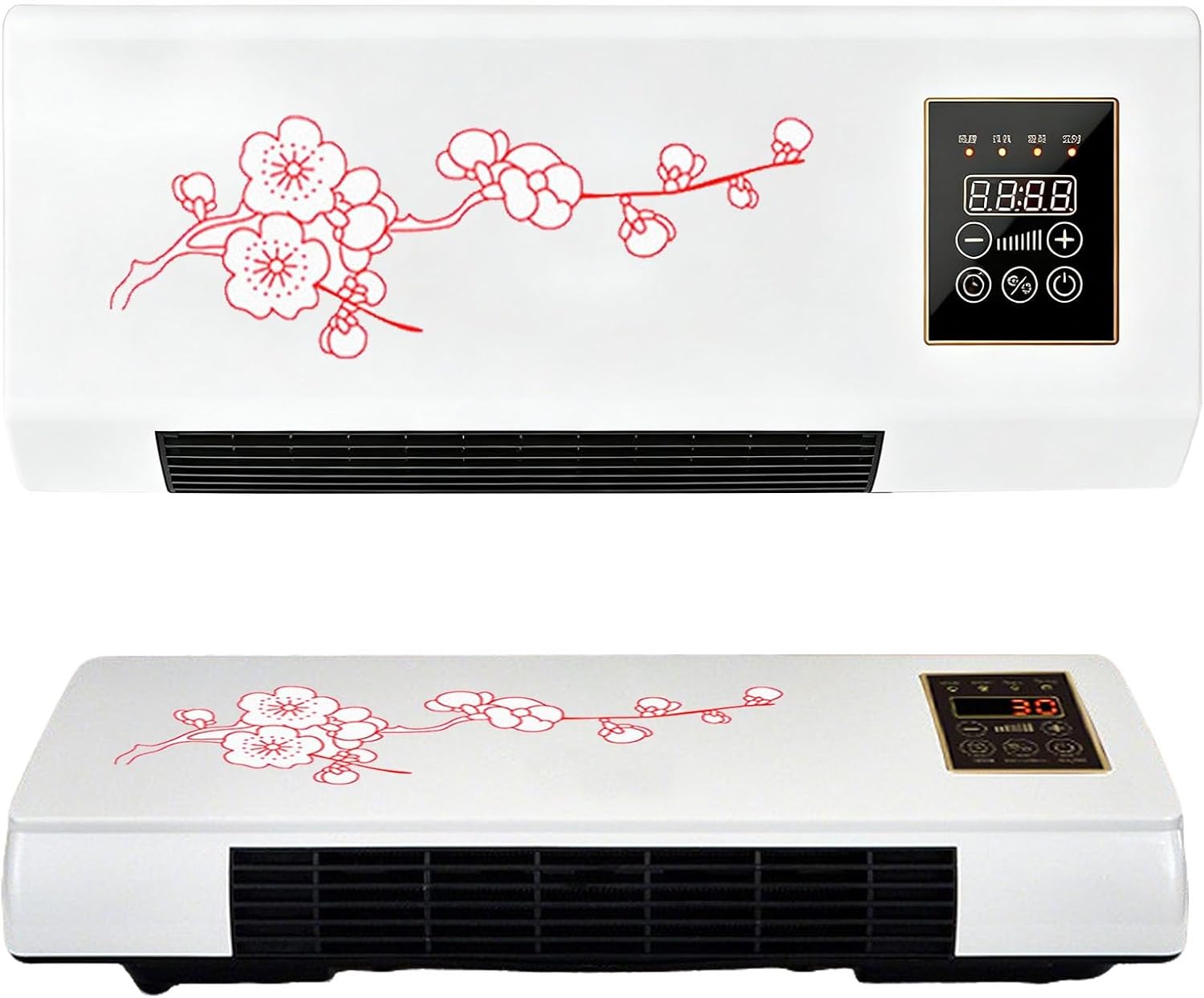 Portable Air Conditioner 2 In1 Mini Wall Mounted Smart Cooling and Heating Air Conditioner Fan for Bedroom Heater AC Unit Heating System Combo for Bathroom Office, RV(Red)