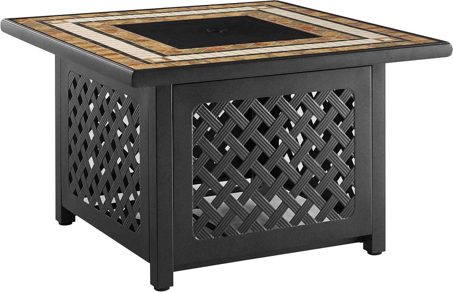 Crosley Furniture Tucson Outdoor Propane Fire Pit Table for Outside Patio Backyard Deck, 50,000 BTU