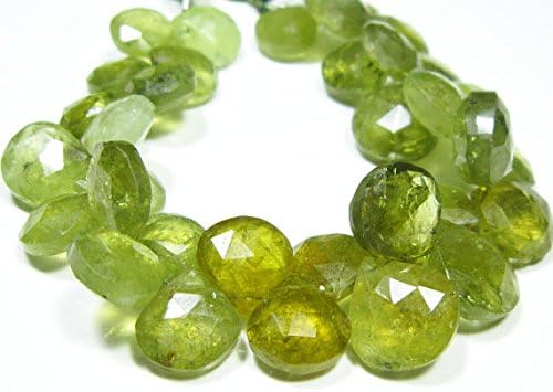 13 inch natural beads strand of 11-12mm faceted heart grossular garnet gemstone briolletes beads for DIY jewelry - necklace, bracelet, earring, ring.