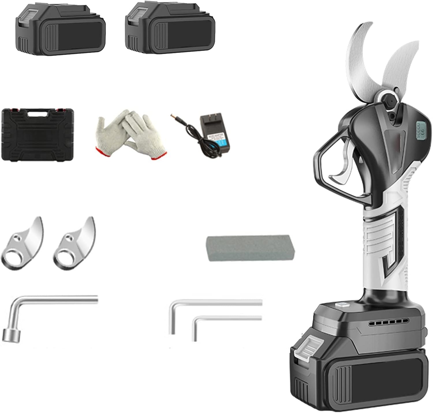 Cordless Electric Pruning Shears, 2 Inch Cutting Diameter, Tool Belt, LCD Display Screen, 8-10 Working Hours,for Garden/Yard/Orchard