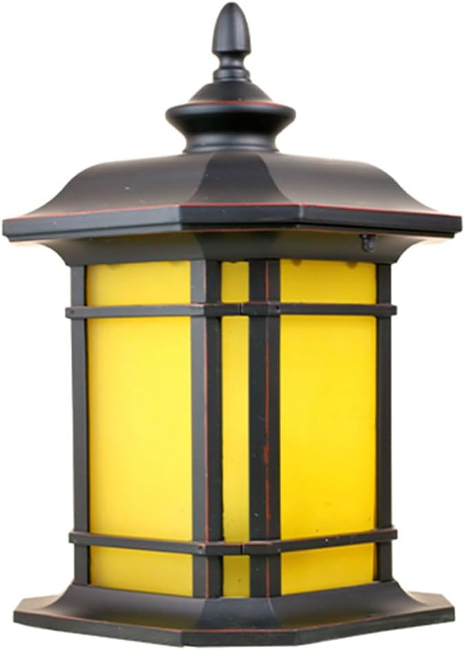 E26 Landscape Bollard Post Lamp, Outdoor Pillar Light Waterproof Anti-Rust Lamp Posts Outdoor Lighting Fixture, with Pier Mount Post Cap Light for Path Yard Walkway Lawn Garden Decoration