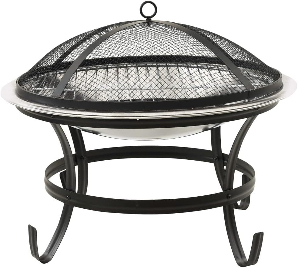 2-in-1 Fire Pit and BBQ with Poker 22