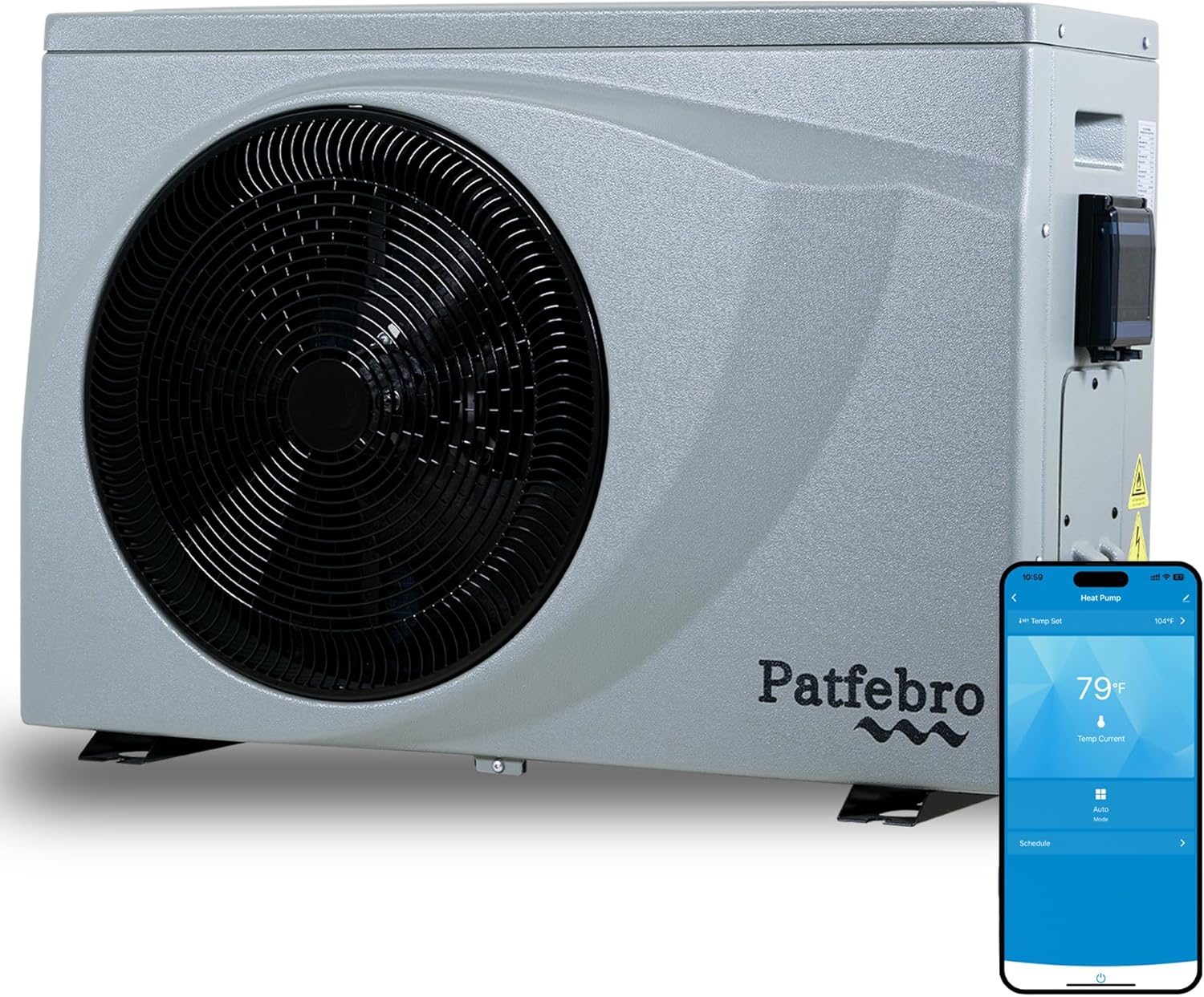 35,000 BTU Swimming Pool Heat Pump - Full DC Inverter Pool Heater for Above and In Ground Pools and Spas - Dual Heating and Cooling - APP Control - 220-240V