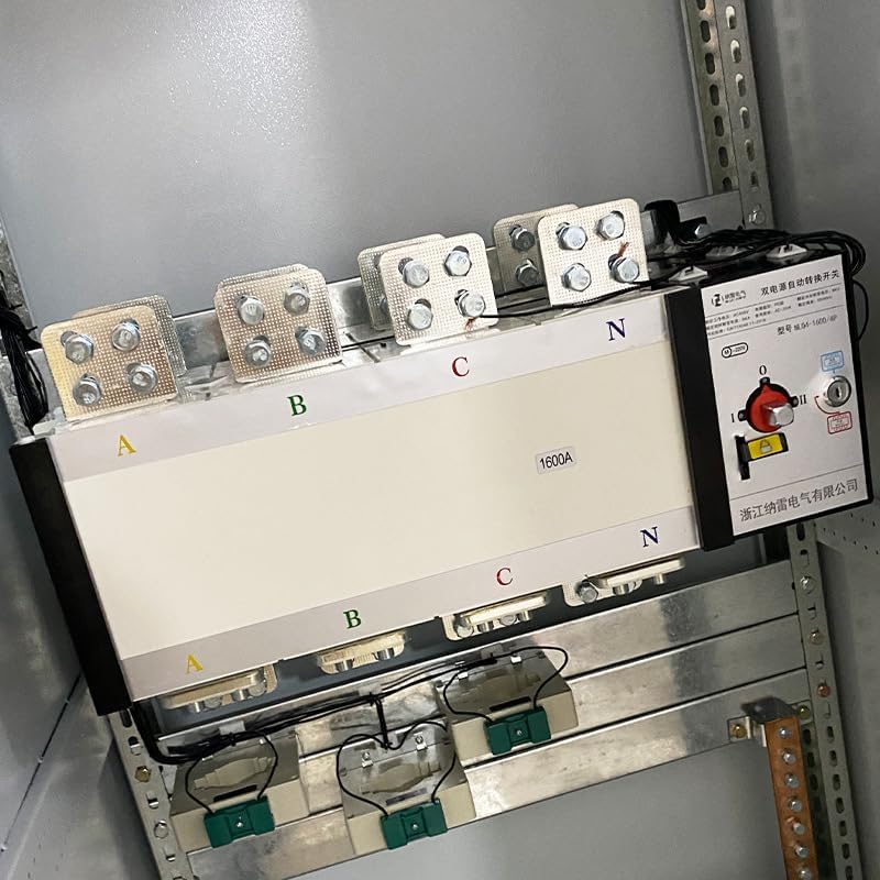 Double Power Automatic Transfer Switch NLQ4-1600A4P Dual Power Automatic Transfer Switch self-Starting Generator Two-Input one-Output fire Protection Type(NLQ4-1600A/4P)