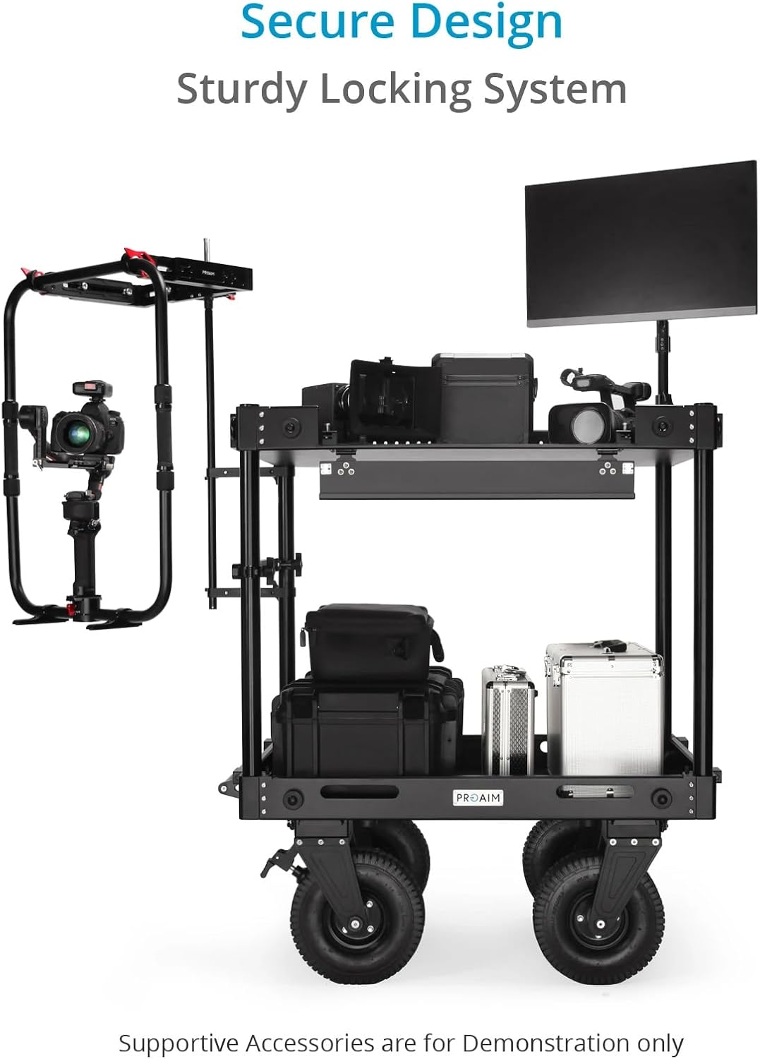 PROAIM 5/8” Baby Pin Adapter System for Camera Cart. Adapts Many Accessories with 5/8 Receiver, Clamps to 1.5”/38mm Cart Mast. Length: 30” Dia: 19mm, Durable Stable Lightweight (VCTR-BP)