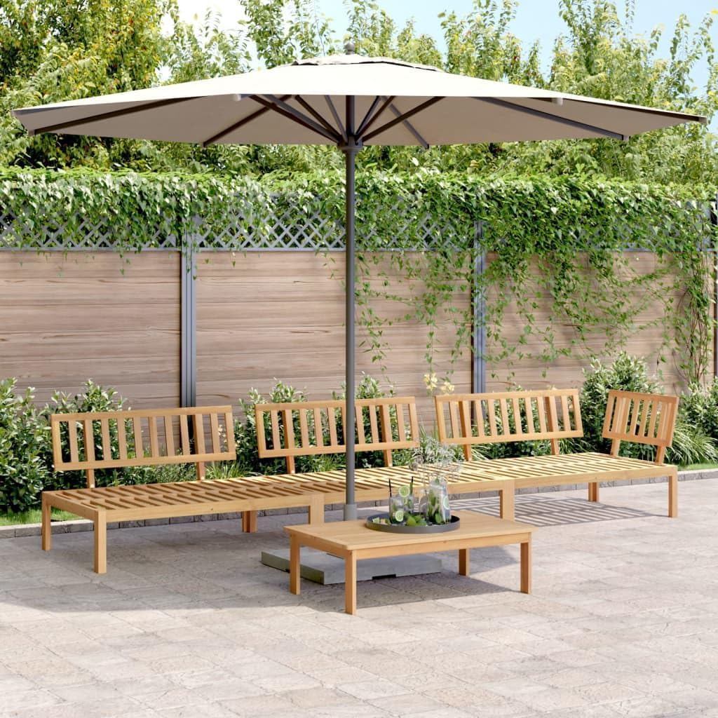 4 Piece Patio Pallet Sofa Set Solid Wood Acacia,Acacia Wood Patio Sofa Set with Table: Modular & Comfortable Outdoor Furniture Outdoor Furniture, Patio Seating