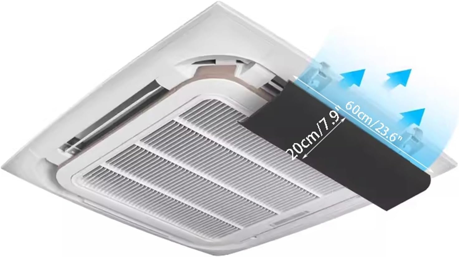 Air conditioning deflector 1 PCS Angle Adjustable Ceiling Air Vent Deflector, Cooling/Heating Air Circulation Air Conditioner Wind Baffle for Central Air Conditioning Hotel Office