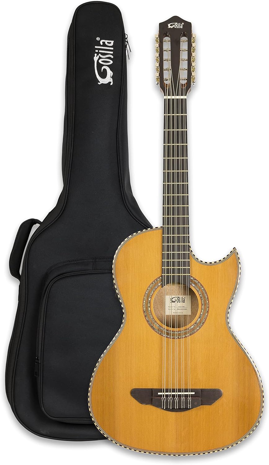 10 String Electric Acoustic Bajo Quinto Solid Cedar Top Sapele back & sides