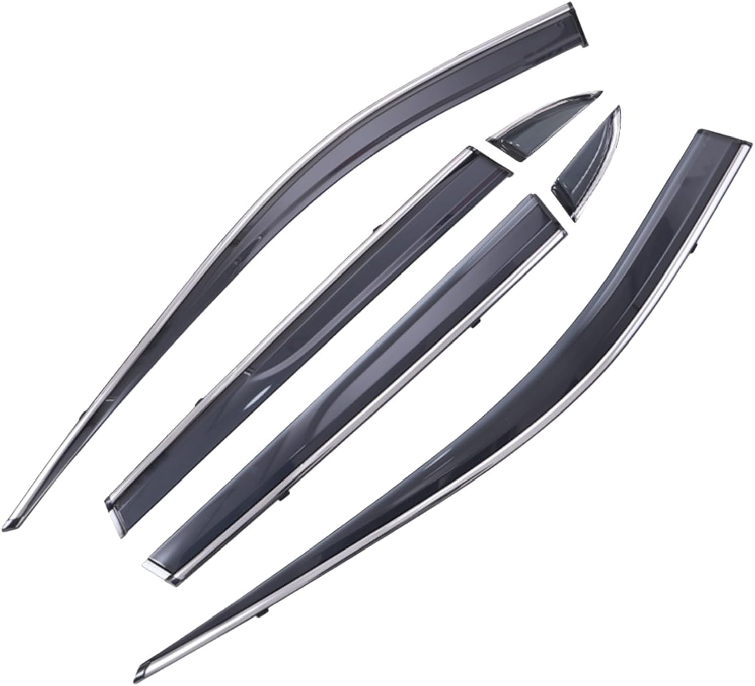 Window Deflectors for Toyota RAV4 MK5-XA50 2020-2025 6pcs Extended Version, Sun Rain Guard Window Visors Vent Shades with Bright Stripes Car Accessories