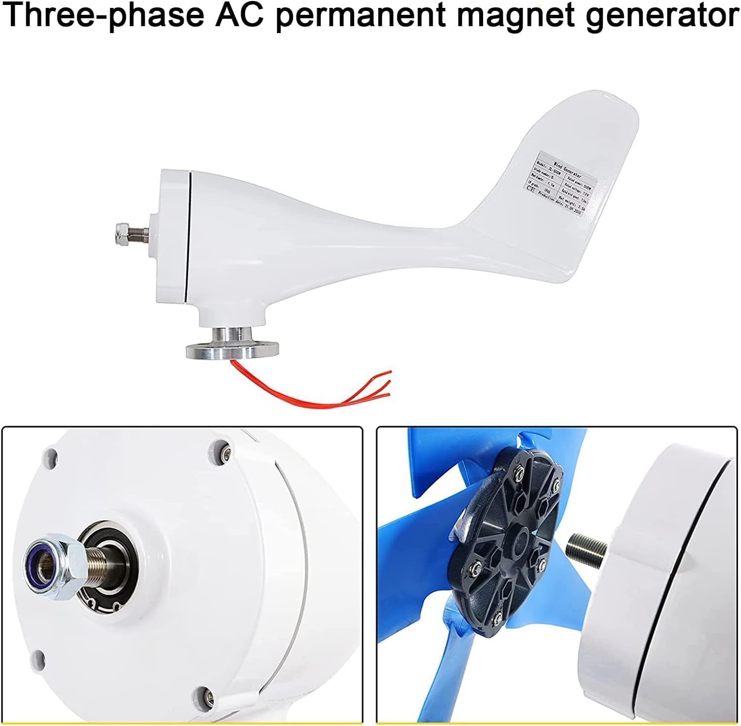 Wind Turbine Generator 5000W, 5 Blades Windmill Power Generation Kit with Charge Controller, Horizontal Wind Turbine Generator