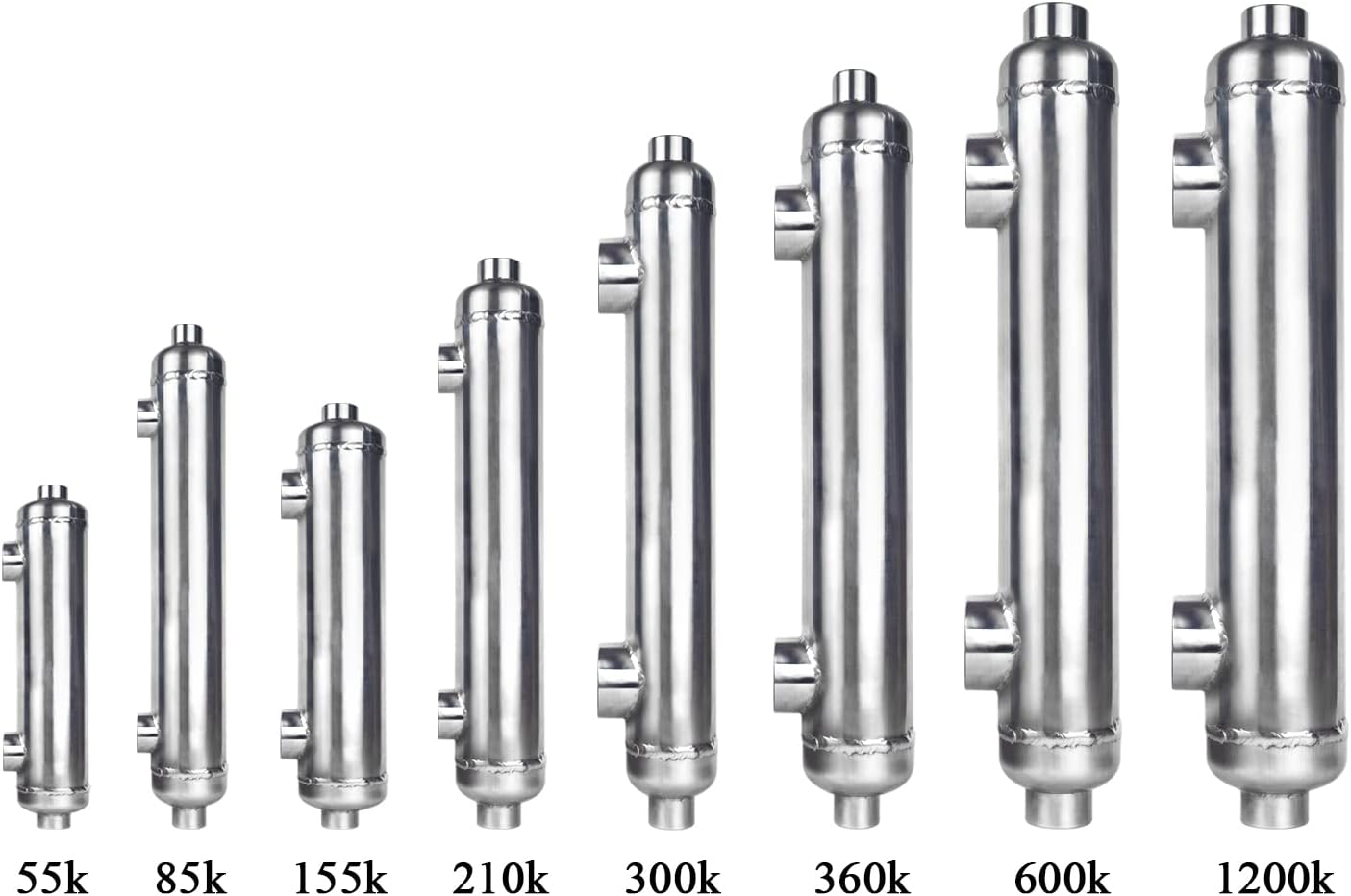 AB Pool Heat Exchanger: 360 kBtu Stainless Steel 316L Opposite Ports 2