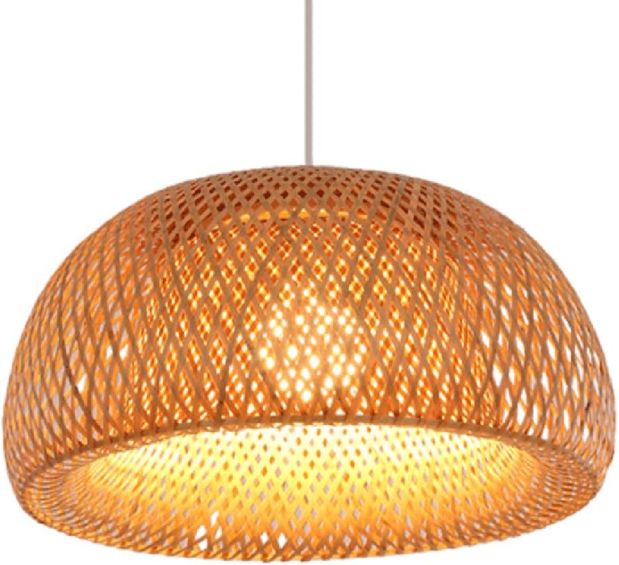 RCIDOS Pendant Lights Fixtures in Rattan 1 Packs Boho Woven Basket Hanging Lamp Handmade Wicker Hanging Lighting Fixture Semicircular Chandelier E27 Base for Kitchen Island, Dining Room, Bedroom