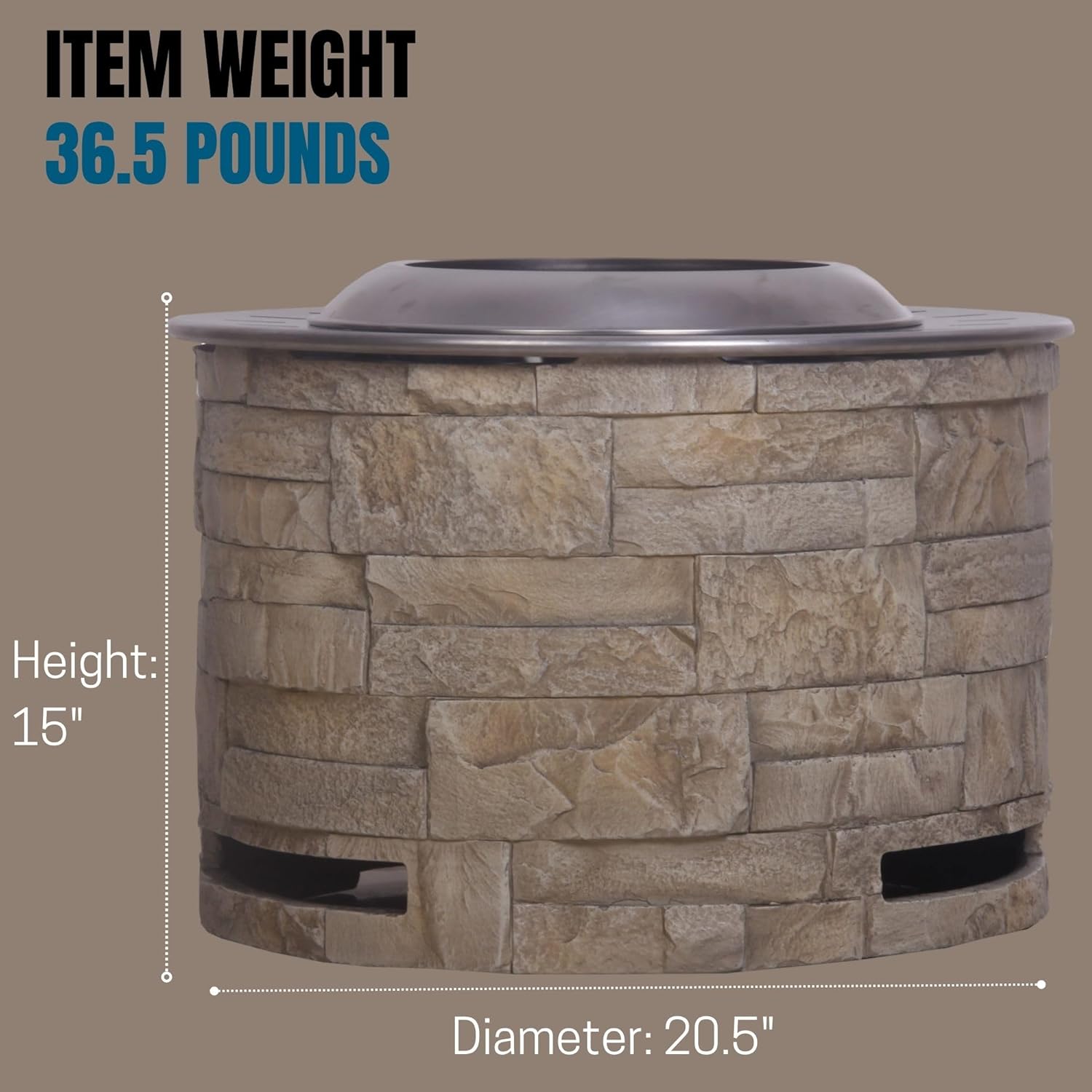 Afterglow Bonfire 20.5 Inch Smokeless Fire Pit with Removable Ash Pan - Portable Outdoor Fire Pit - Stainless Steel - Wood Burning Lightweight Fireplace, Ideal for 4-6 People