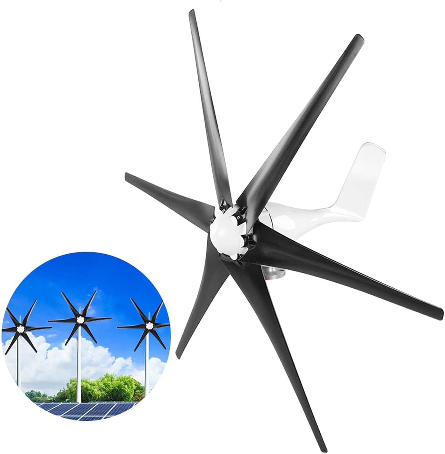 Small Windmill Turbines Generator, Wind Mill Generator Kit, Wind Industrial Machinery Equipment 800W with 6 Blade for Boat and Home Charging (12V)