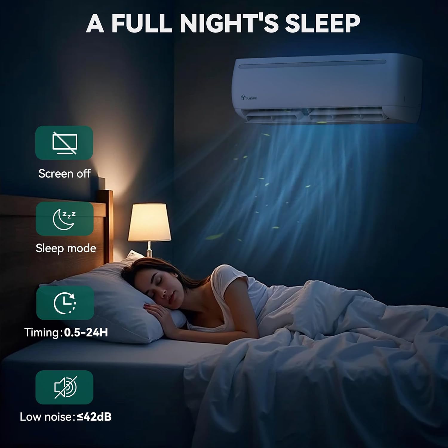 YITAHOME 9000 BTU Mini Split Air Conditioner Heat Pump System, 19 SEER2 115V Ductless Inverter System with Wi-Fi & Alexa Compatibility, Covers Up to 450 Sq. Ft, Complete Installation Kit Included