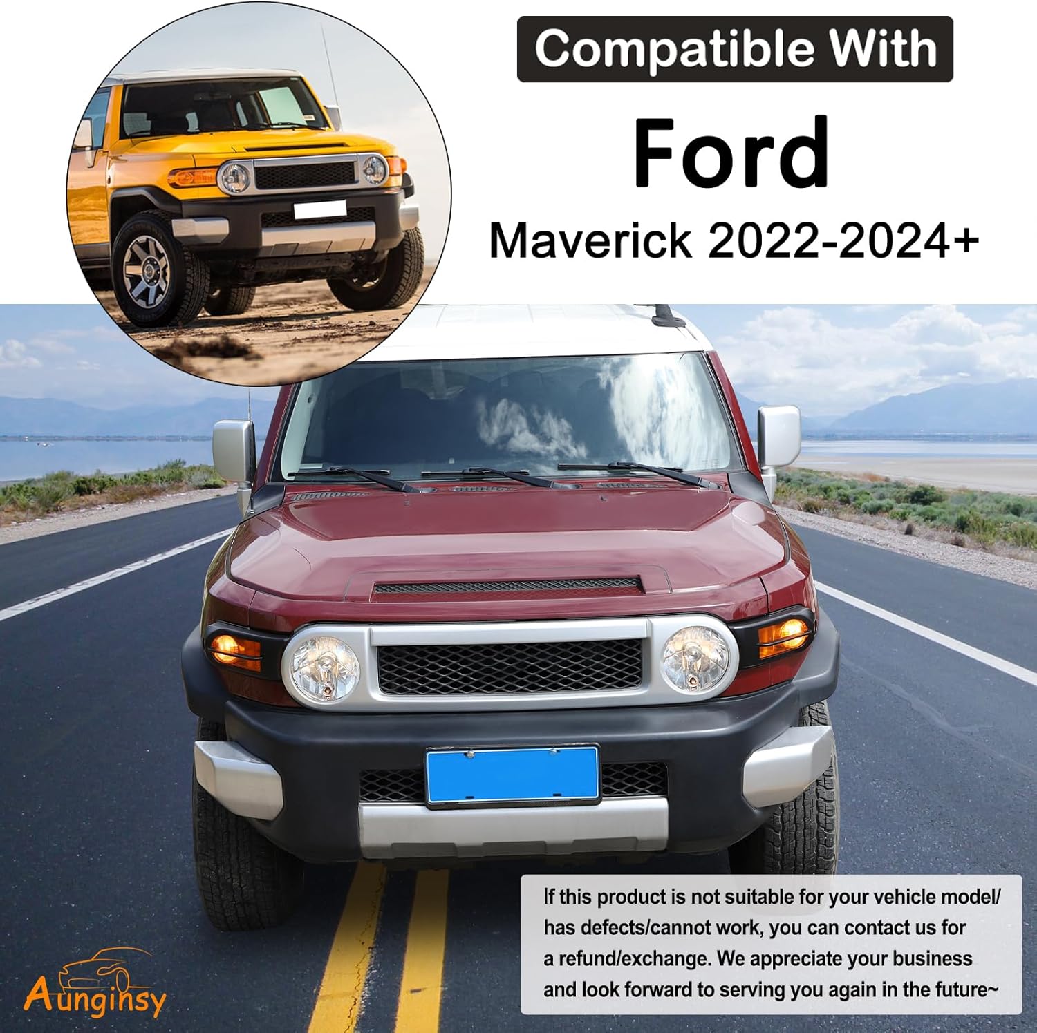 Aunginsy Front Lights & Tail Lights Guard Cover Fit Toyot@a FJ Cruiser 2007-2024 Car Front Fog Light Lamp Cover Tail Light Lamp Cover Decorative Guard Frame Bezels Protection ABS Exterior Accessories