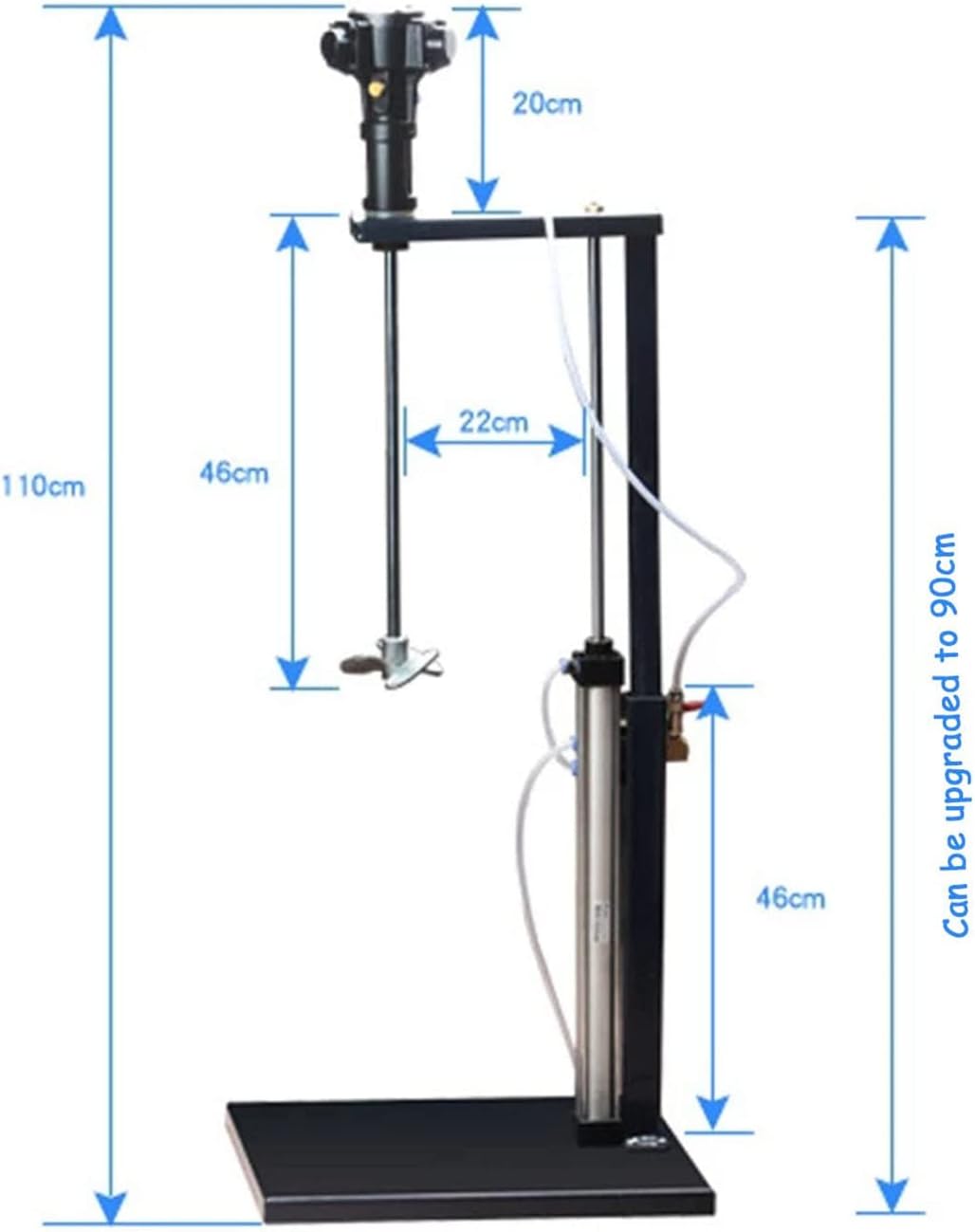 5 Gal/20LPneumatic Mixer, Pneumatic Paint Mixer Machine Ink Coating Mixing Tool with Bracket and Stainless Steel Blade