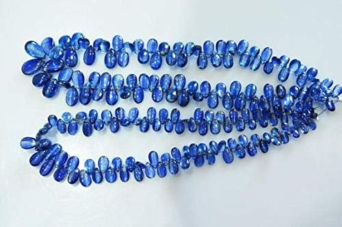 2 strand combo pack sapphire blue kyanite smooth polished pear briolettes,kyanite 3x5 to 8x13 mm,12 inch strand