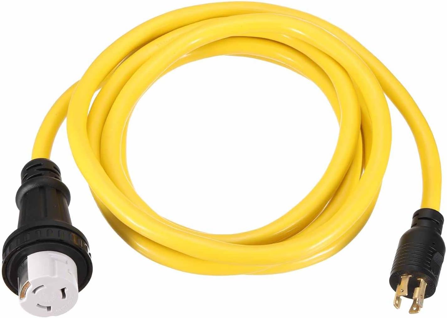 MECCANIXITY 15ft NEMA L14-30P to SS2-50R RV Marine Generator Transfer Switch Adapter Cord, 30A Generator Extension Cord L14-30P Male to 50A Marine Shore Power SS2-50R Female, 125V/250V