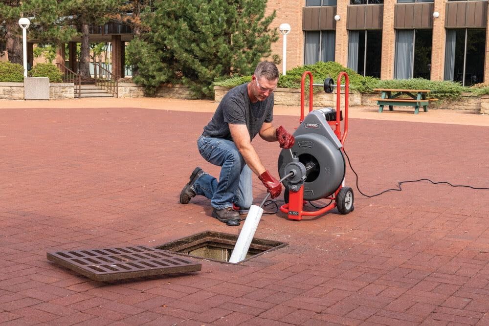 RIDGID 41977 K-750-SE Drum Machine Kit with Auto Feed for Drain/Sewer Lines