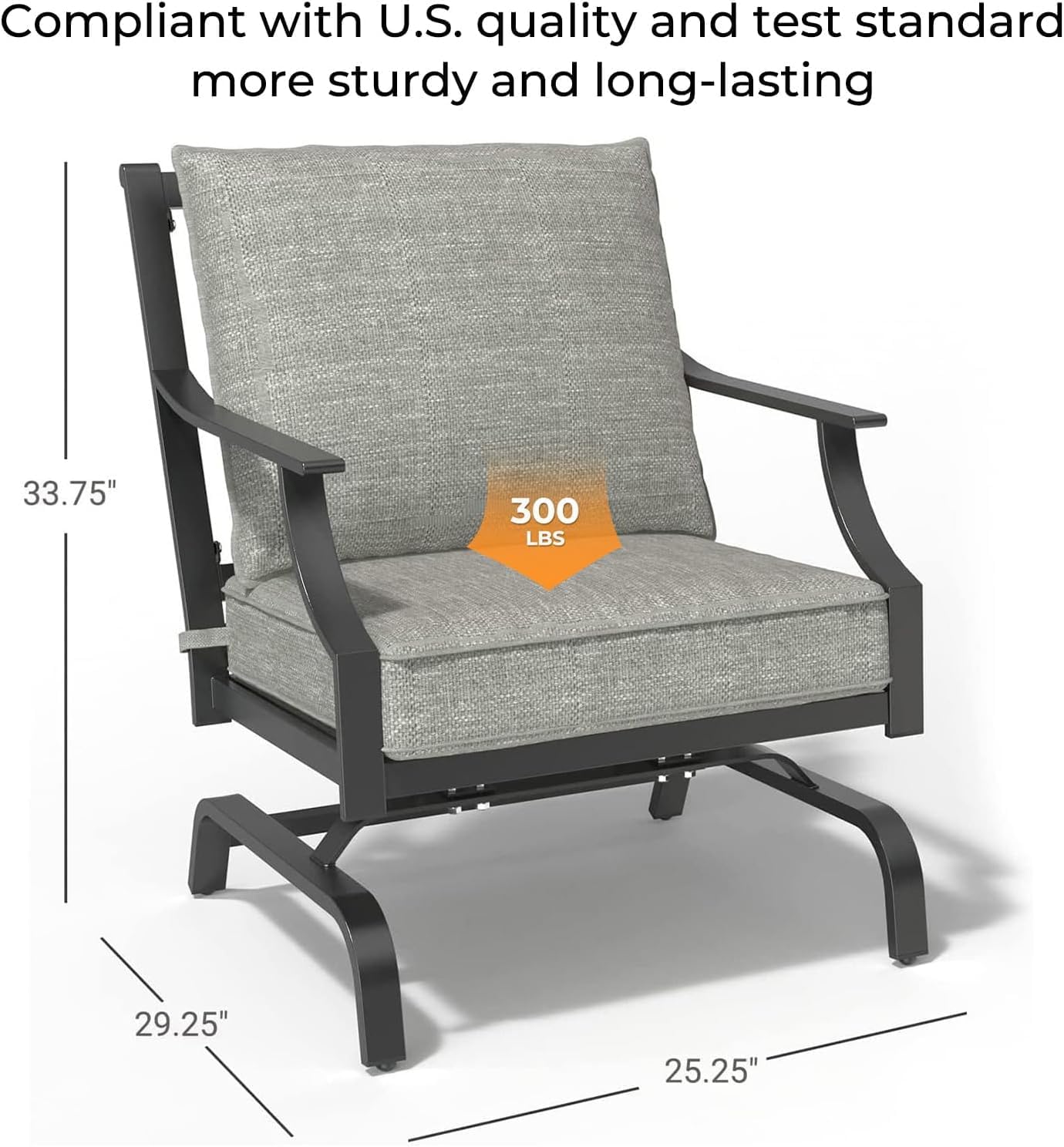 Grand patio 5-Piece Outdoor Furniture Conversation Sets with 43-Inch 50000 BTU CSA Safety Approved Gas Fire Pit Table Rectangle Propane Fire Pit with Ceramic Tile Top and Wicker Base