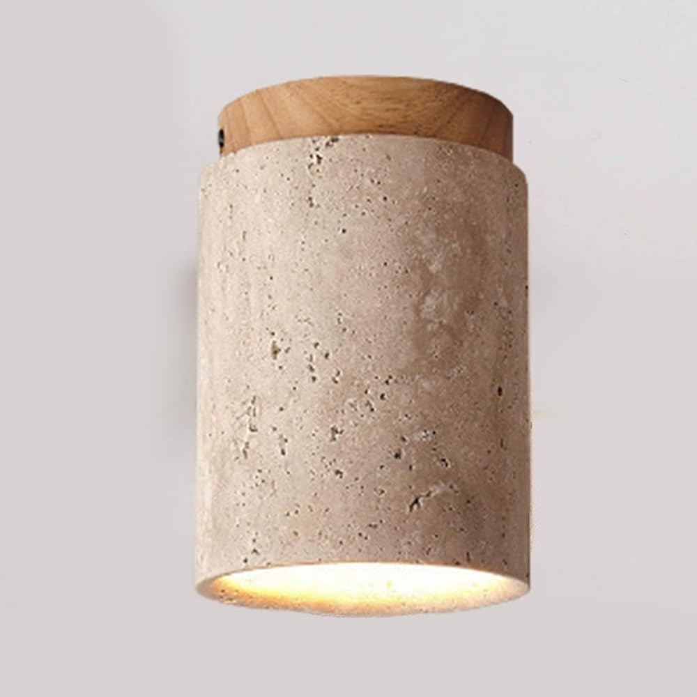 Ceiling Light Fixture Black Spotlight Led Lighting Fixture Home Vanity Ceiling Pendant/Table Lamp Modern Natural Stone Close to Ceiling Lamps for Bedroom,Stairs,Bedside Cylindrical Shape