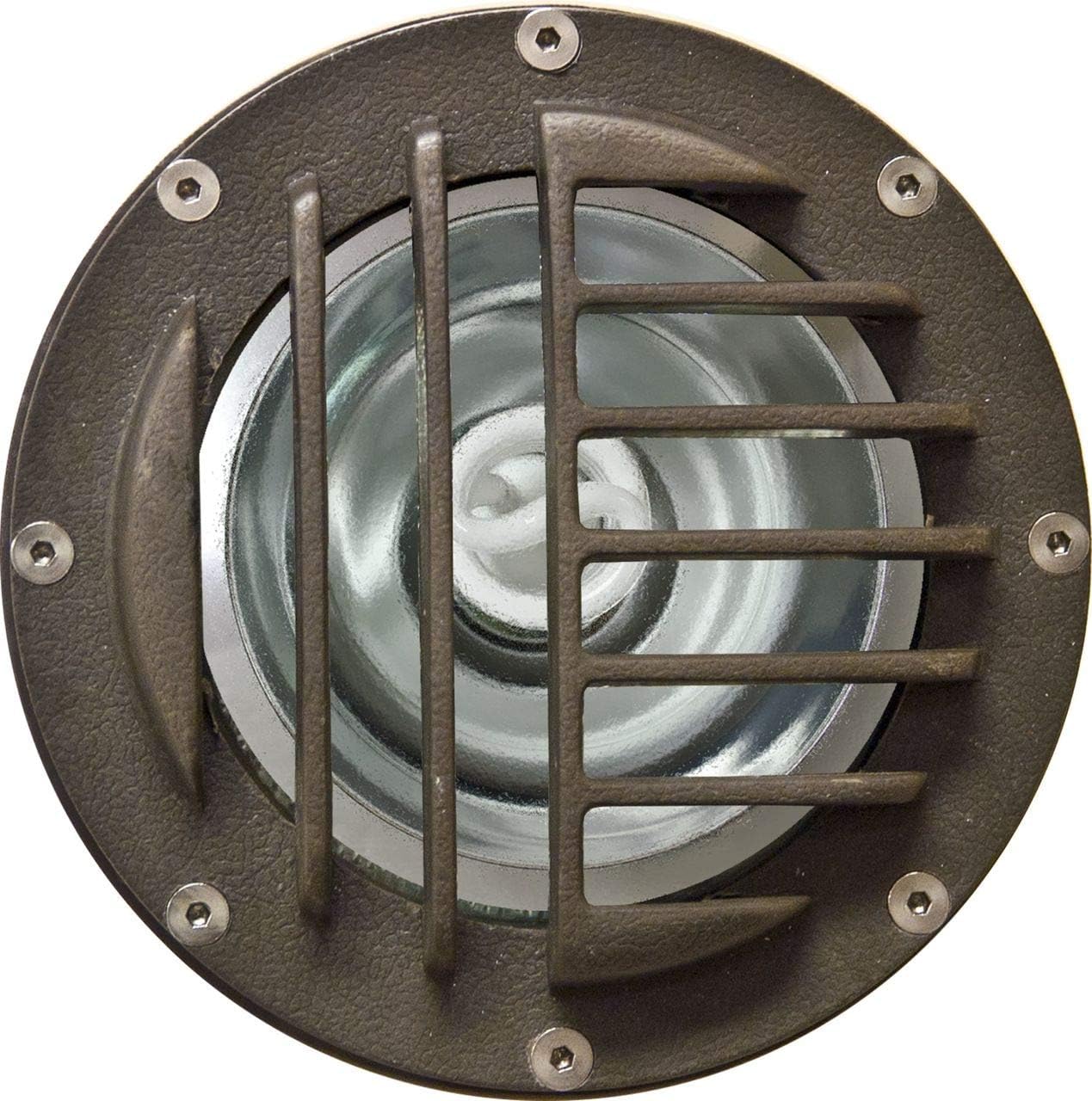 FG4468 Fiberglass In-Ground Well Light with Convex Grill, Bronze Finish