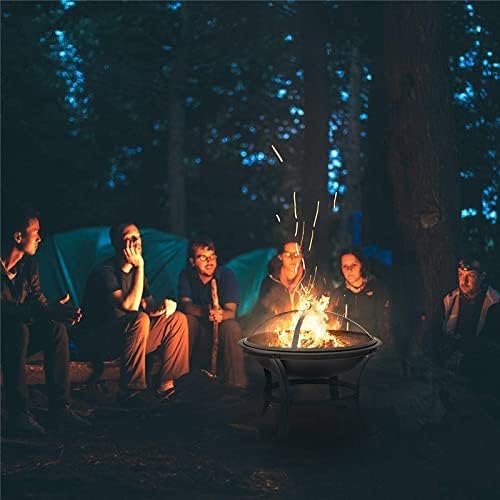 Garden Fire Pit Outdoor Fire Pit .BBQ Grill Outdoor Wood Burning Outdoor Party BBQ Fire Pit Stove Garden Patio Wood Log Barbecue Grill Net Set Cooking Tools Brazier Stove Grill Barbecue Rack