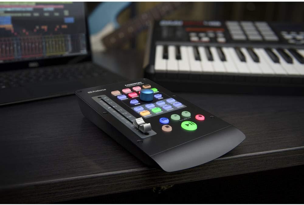 PreSonus FaderPort Single-Fader USB Control Surface (2nd Gen) with Hosa FSC-604 Footswitch, Fastener Straps (10-pck) & USB Extension Cable (10') Bundle