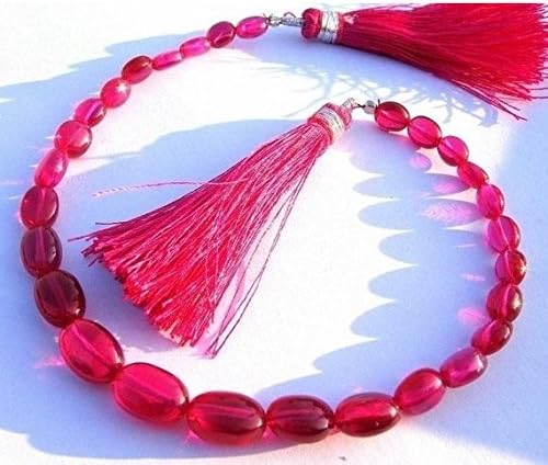 13 inch natural beads strand of 8x7-10x8mm smooth oval corundum quartz gemstone beads for DIY jewelry - necklace, bracelet, earring, ring.