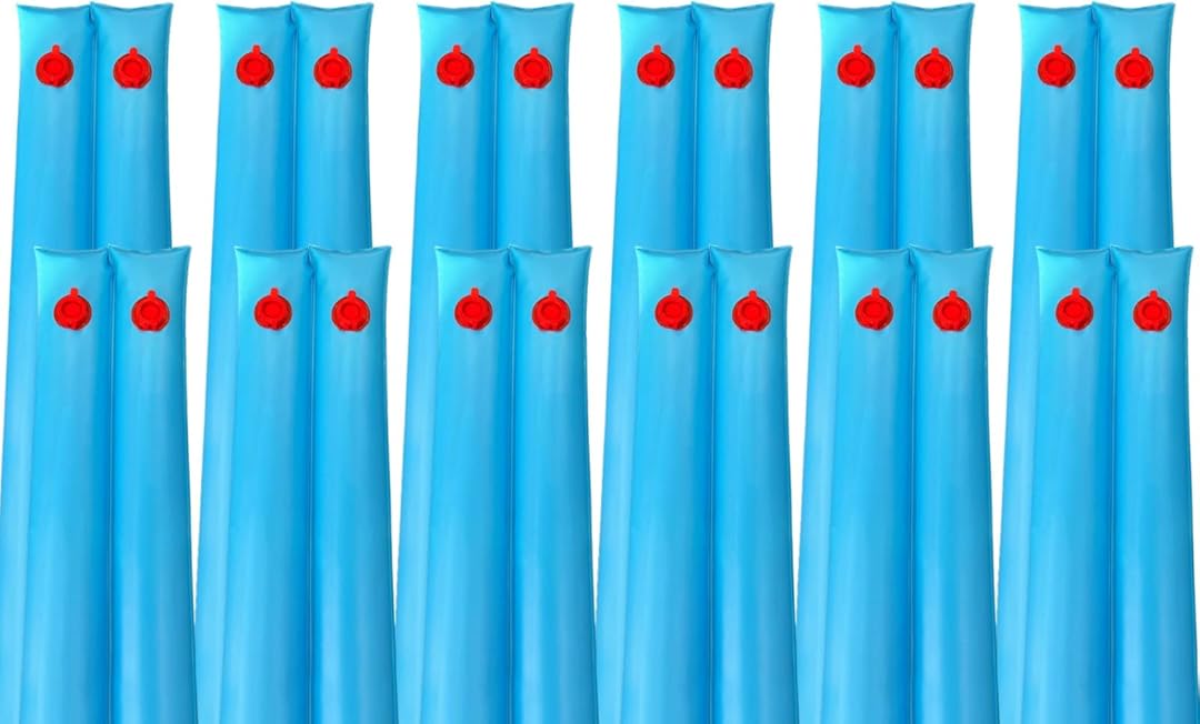 Poolzilla 8-Foot Heavy Duty Double Chamber Water Tube for Swimming Pool Winter Covers - 12 Pack