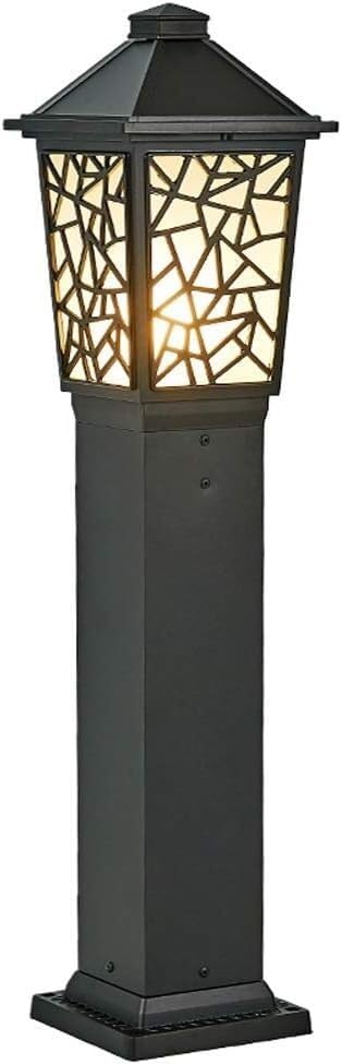 Glass Lamp Post Light Garden Waterproof Lawn Lamp Black Aluminium Post Light Outdoor Garden Landscape Lighting(H 75CM)