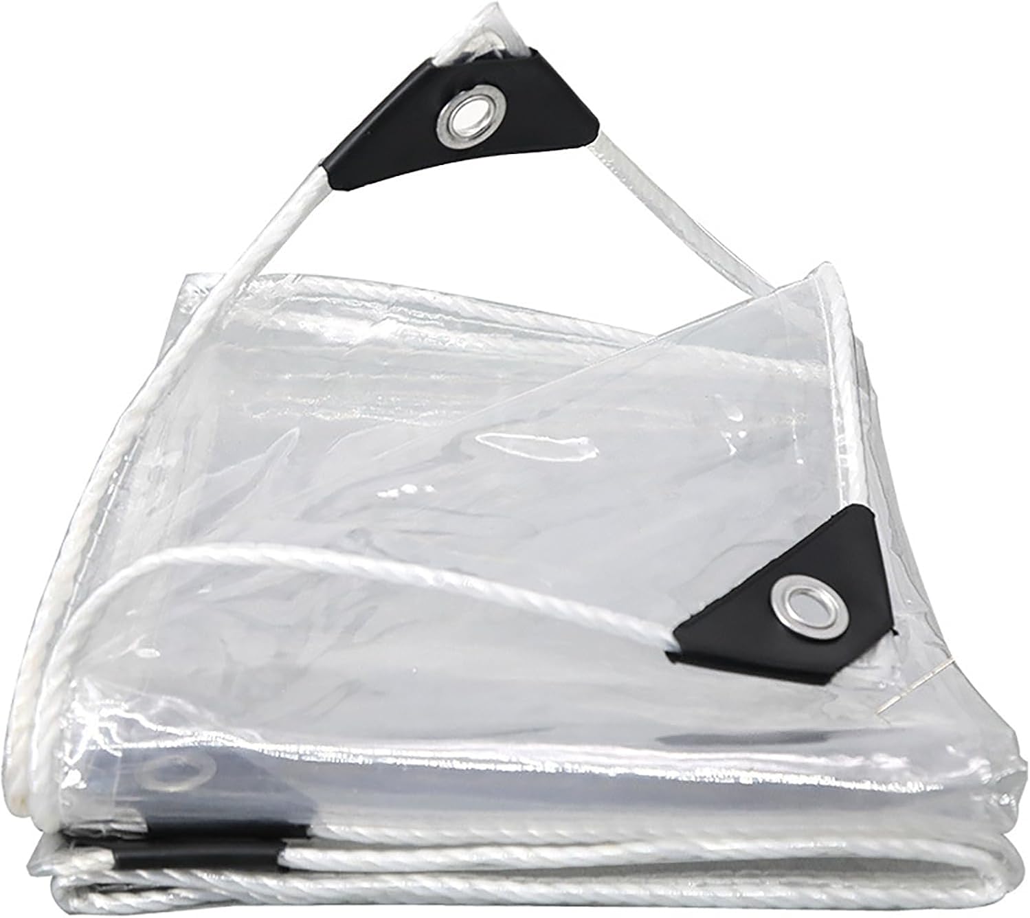 Plastic Clear Tarp with Grommets, Transparent PVC Vinyl Tarpaulin, Heavy Duty Tear Resistant Tarpaulin, Clear Tarps Outdoor Waterproof, for Porch, Pergola, Canopy, Chicken Coop