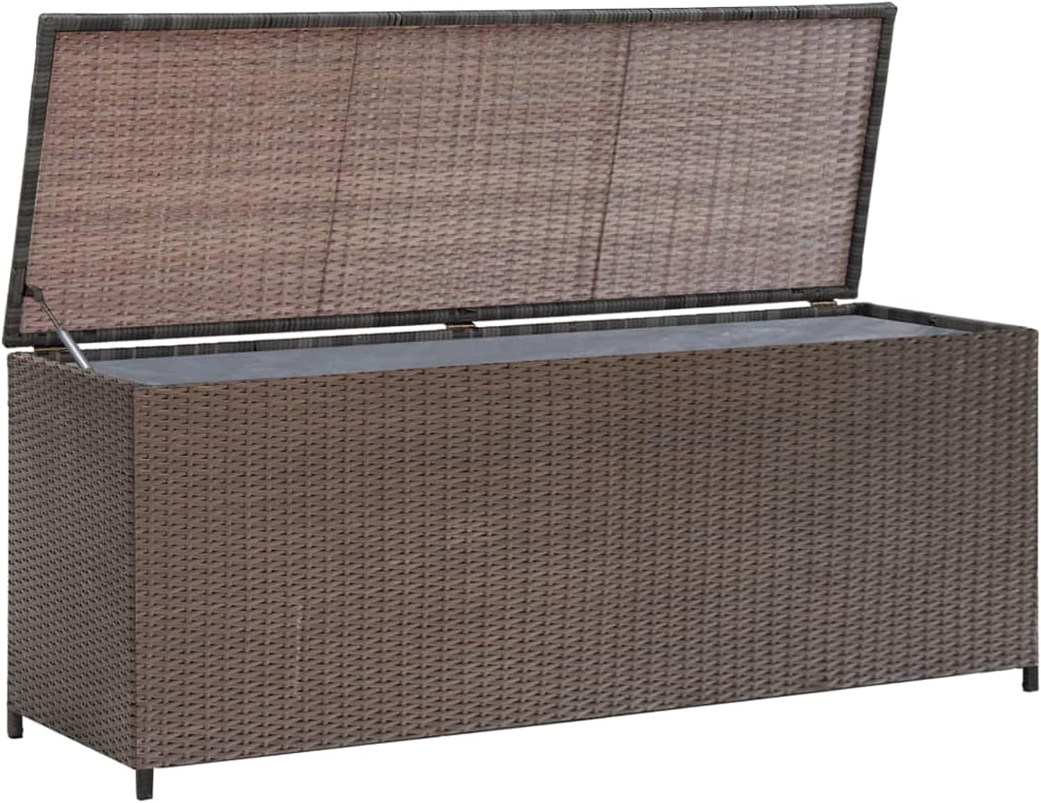 Patio Patio Storage Box，Pool Storage Boxes Outdoor Waterproof, Deck Decor Outdoor Bench, Patio Bench Outdoor Storage Box Brown 47.2