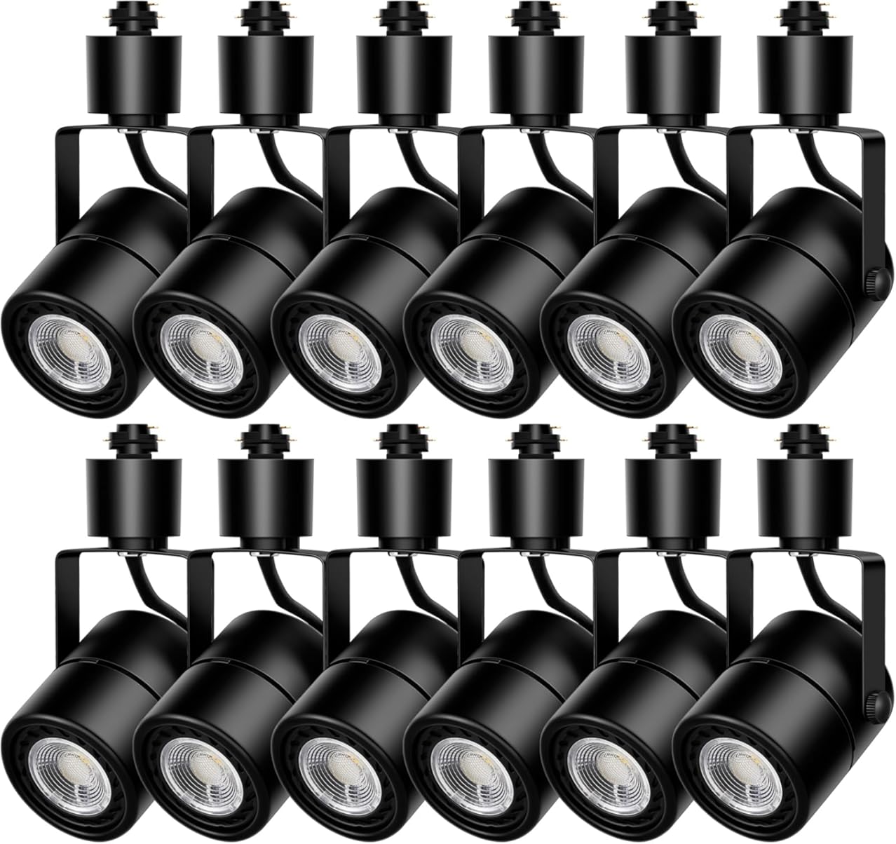 10W Track Lighting Heads,4000K Cool White Dimmable Bright LED Track Lighting Fixtures,120V Linear Track Light H Type-CRI90+ 24° 1000lm - 12 Pack (Black)