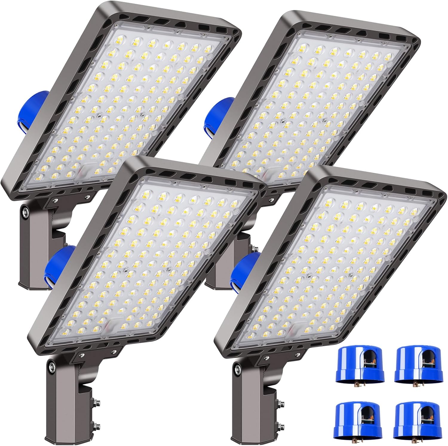 240W LED Parking Lot Light,ETL Listed 36000LM LED Flood Lights Outdoor Dusk to Dawn 5000K 100-277V Slip Fitter IP65 Waterproof Shoebox Pole Street Light Commercial for Yard Driveway 4 Pack