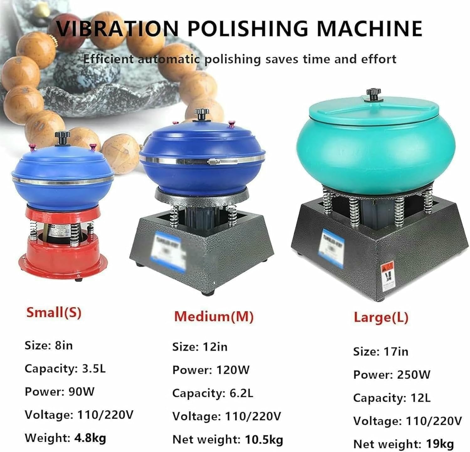 Vibrating Polishing Drum, Jewelry Rock Polishing Machine, Sleeve Polisher, Vibration Polishing Machine, For Grinding And Polishing Workpiece Surface