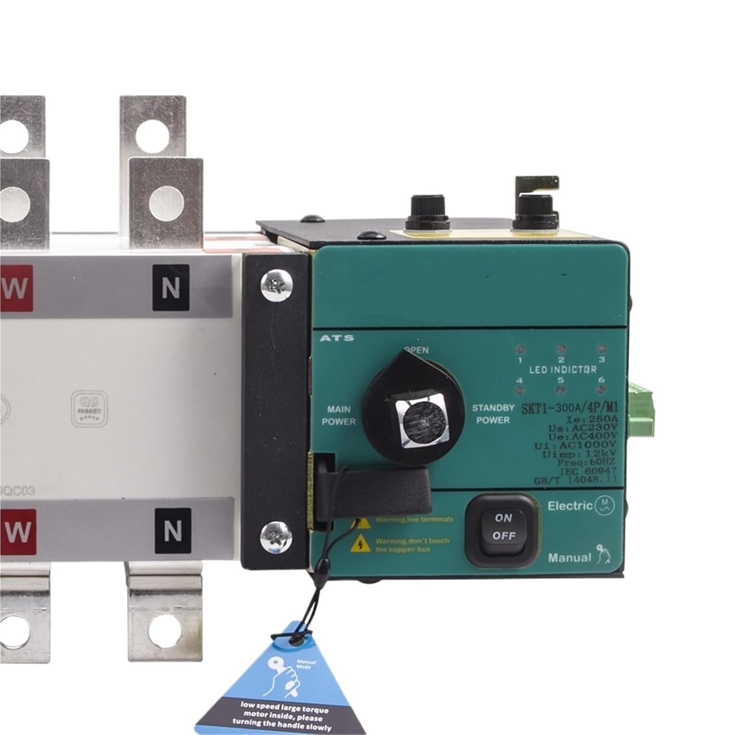 Dual Power Automatic Transfer Switch 4P 100A 250A 300A 630A AC220V Working Voltage for Generator Parts(400A 4P)