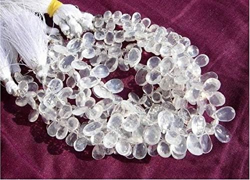 13 inch natural beads strand of 8x5-11x8mm faceted pear ice quartz gemstone briolletes beads for DIY jewelry - necklace, bracelet, earring, ring.