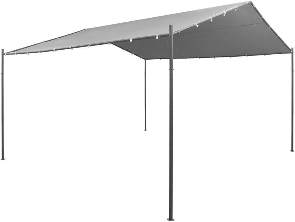 Gazebo Anthracite Polyester Fabric with PA Coating, Steel Frame, 157.5x157.5 Inch Outdoor Patio Canopy, Large Shade for Garden Parties Outdoor Structures