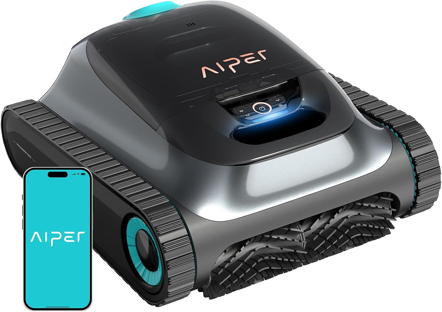(2025 Upgrade) Aiper Scuba S1 Robotic Pool Cleaner, Wall & Waterline Cleaning, Double Filtration, Extended 180-Min Battery Life, Smart Navigation, App Support, OTA Upgrade (Renewed)
