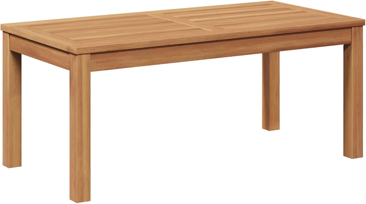 Solid Teak Wood Outdoor Patio Table, Brown Finish, 37.40x17.72x15.75 Inches, Durable Weather-Resistant Design for Garden, Balcony, Porch, Deck, or Exterior Sectional Seating