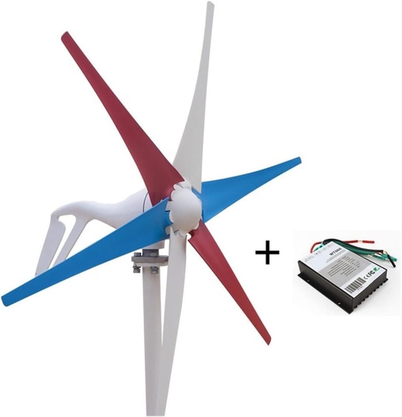 Wind Generator, 400W AC12V/24V Colorful Wind Turbine Generator Small Windmill For Home Or Boat Use With 600W Wind Controller,for Home, Farm, RVs, Boats(6 mix blades,AC24V)