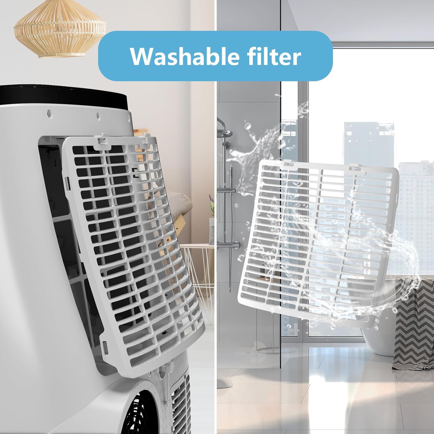 BLACK+WHITE 14000 BTU Portable Air Conditioner, 3-in-1 Portable AC with Fan & Dehumidifier, Quiet Sleep Mode