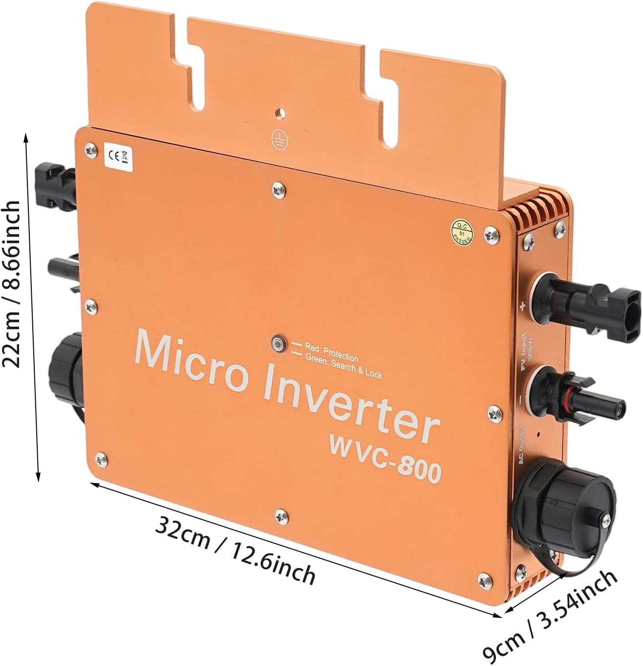 Solar Power Inverter with LCD Display 800W Portable Solar Generator Power Station with SPWM Control Technology Pure Sine Wave Inverter for Outdoor Camping RV Truck Boat-Gold