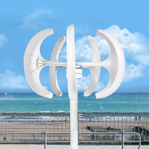 3000W Vertical Axis Wind Turbine Generator - 12V/24V 5-Blade Low-Noise Maglev Design for Landscape & Street Lighting - Durable Nylon Fiber Blades, Electromagnetic Brake