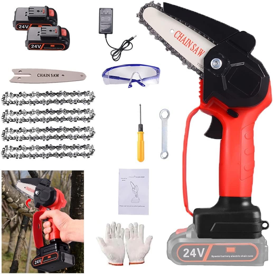 Mini Chainsaw, Cordless Battery Power,4 Inch Electric Battery Powered Chainsaw Small,Portable One-Hand Handheld, 36V Rechargeable Operated for Tree Trimming, Branch and Wood Cutting