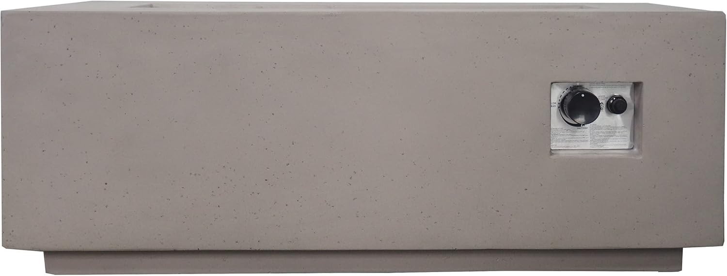 Christopher Knight Home Nicola Outdoor 40 Inch Rectangle Fire Pit, Light Gray