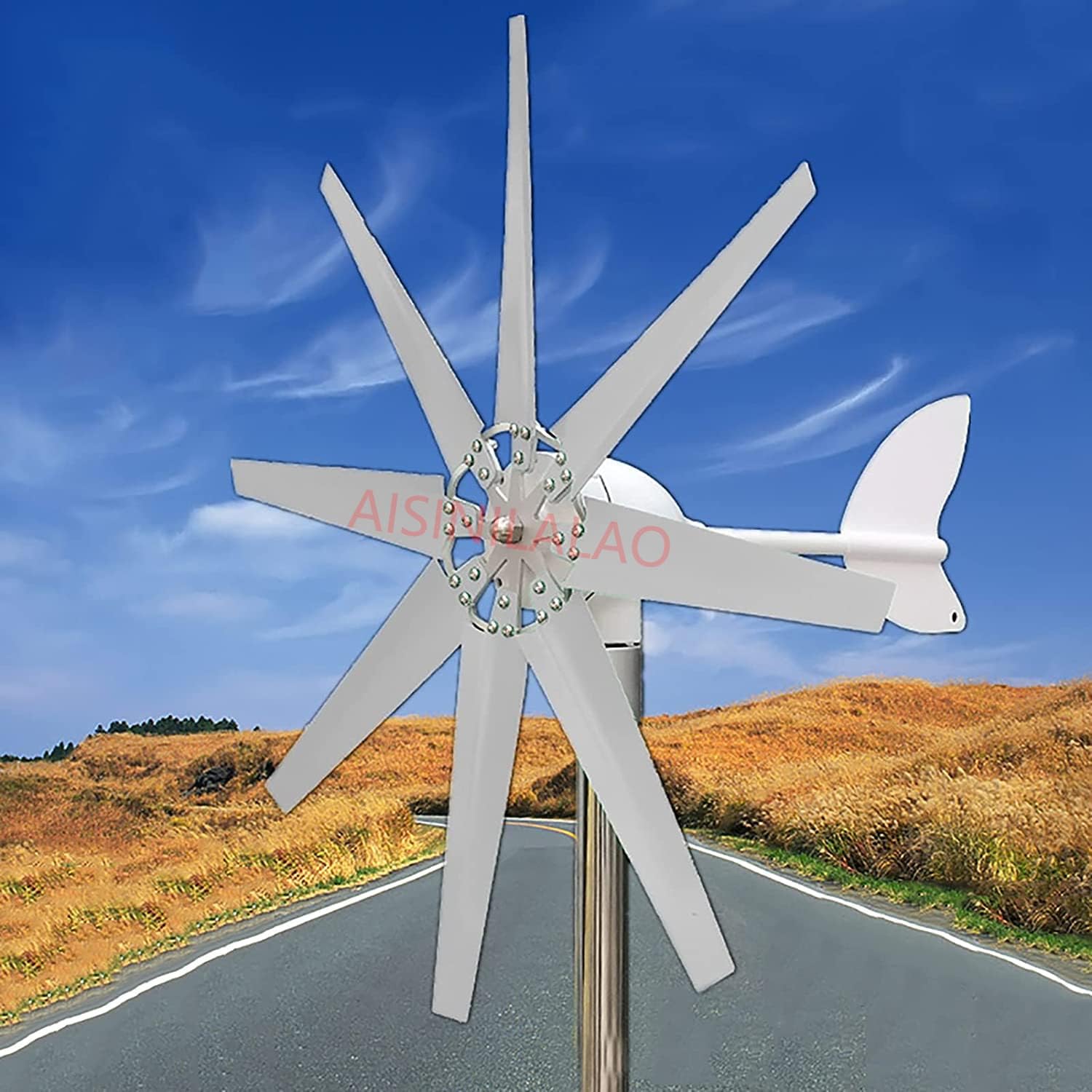 1500W Horizontal Permanent Magnet Maglev Wind Turbine,12V/24V/48V Auto Match Wind Turbine Power Generator for Home Or Streetlight Projects(White)