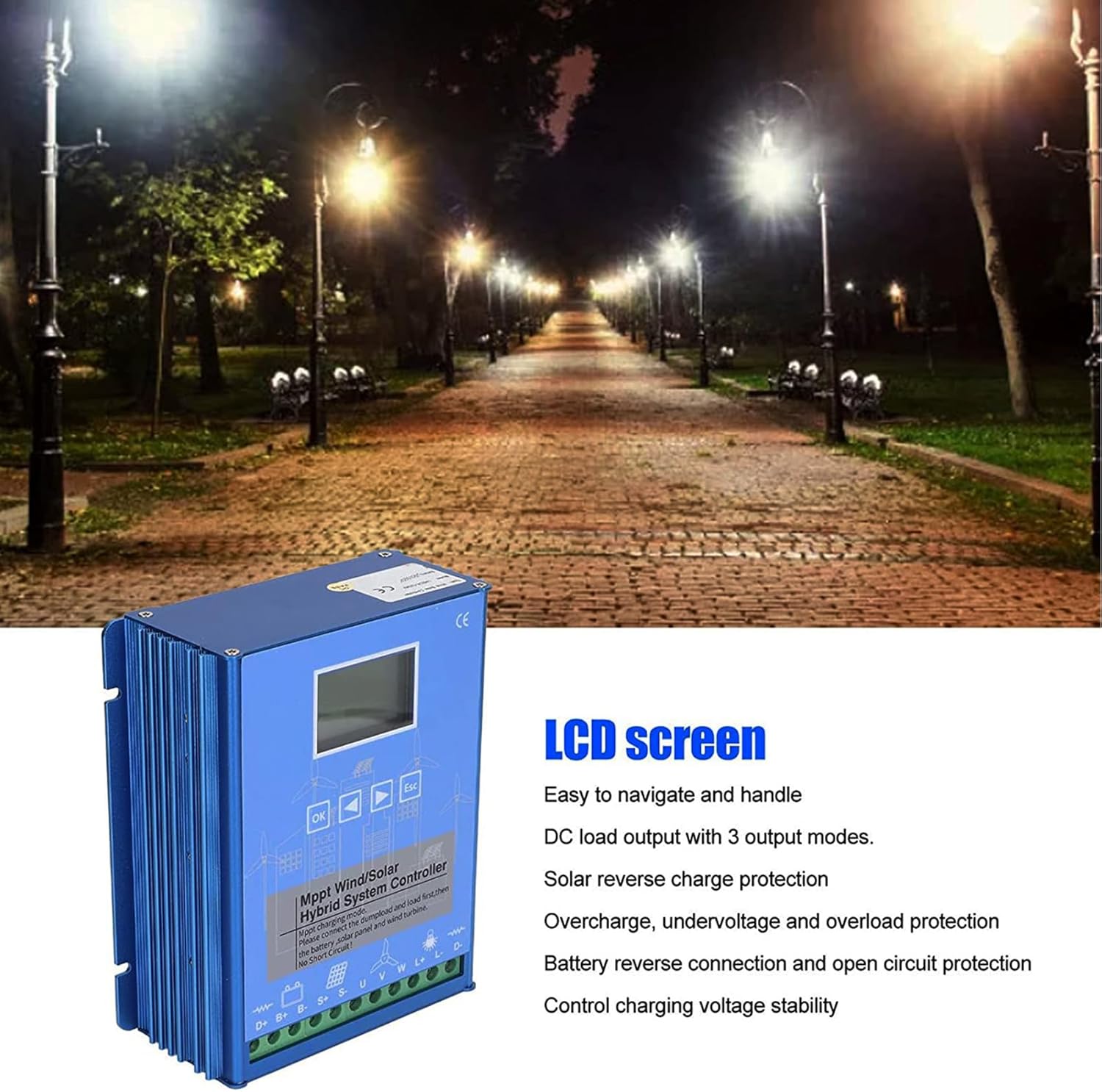 220v,MPPT Charge Controller Solar & Wind Hybrid System 12V/24V/48V Auto Regulator Home Use Solar Panel Windmill Generator (1500W)